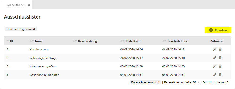 Abonnentenlisten in pixelconcept-Mailingsystem